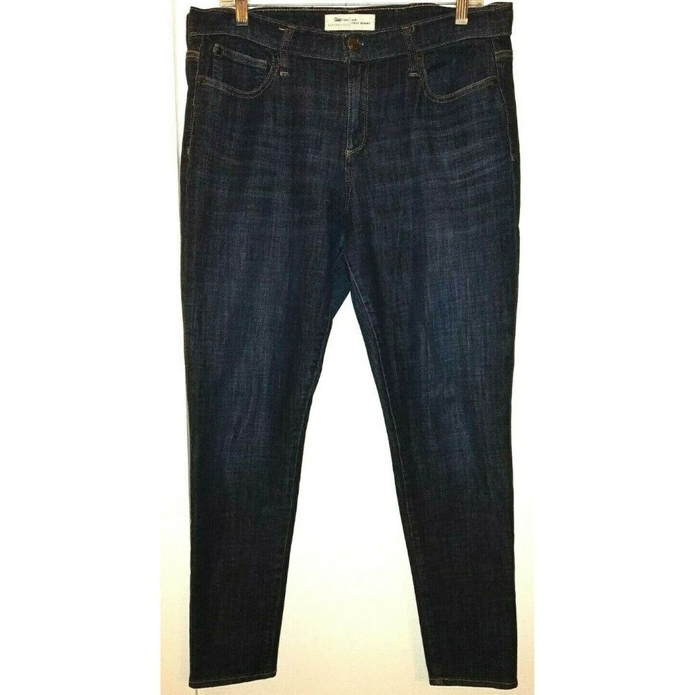 GAP 1969  32/14R Dark Indigo True Skinny Stretch Jeans  27" inseam